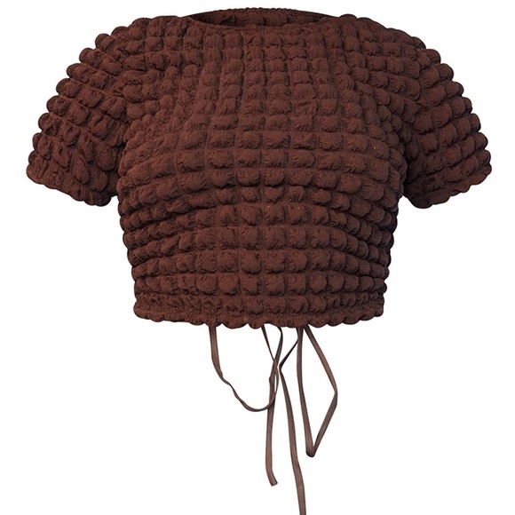 Plt textured woven tie crop top - Picture 6 of 6